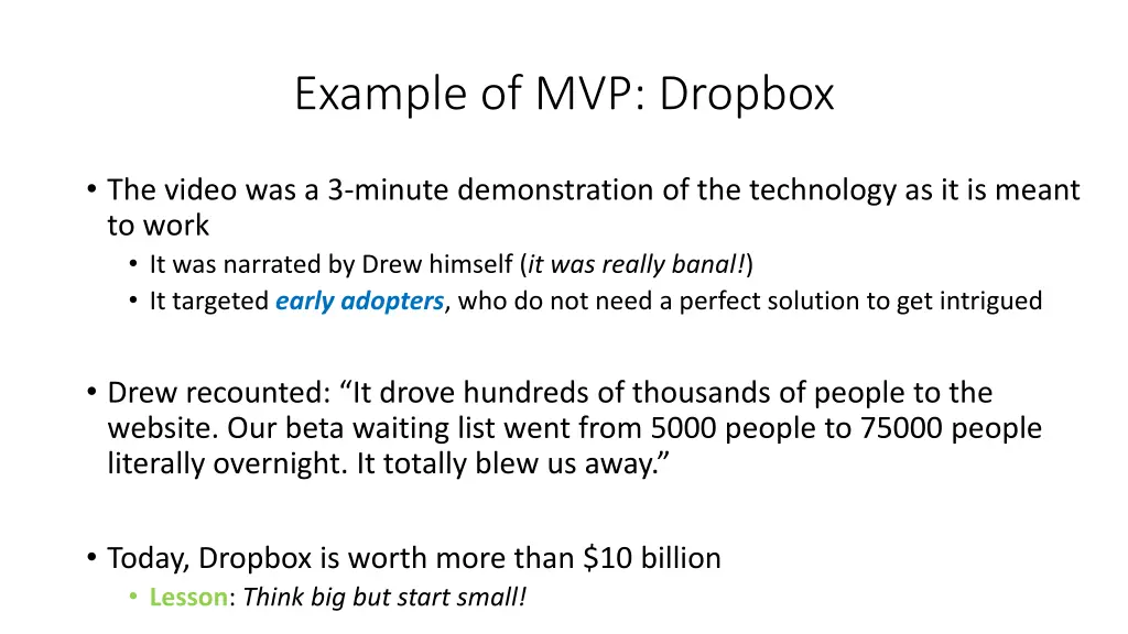 example of mvp dropbox 2