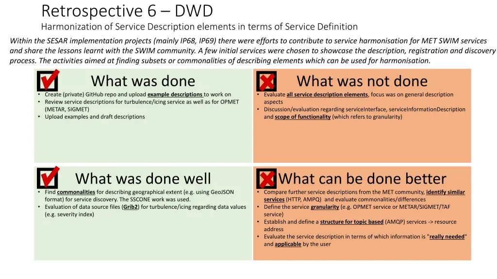 retrospective 6 dwd harmonization of service