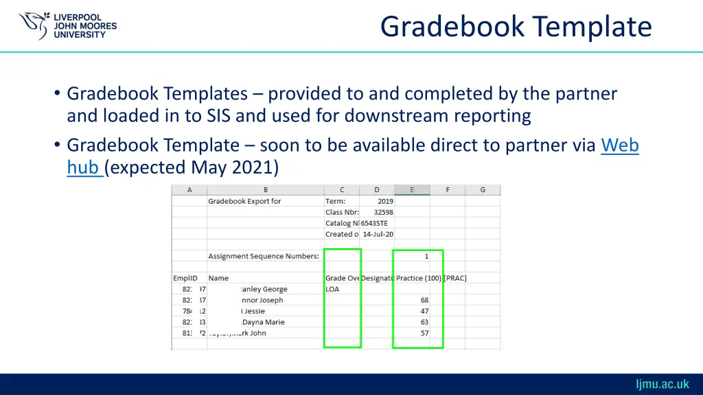 gradebook template