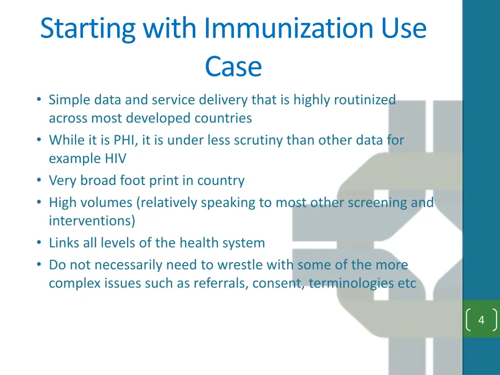 starting with immunization use case simple data