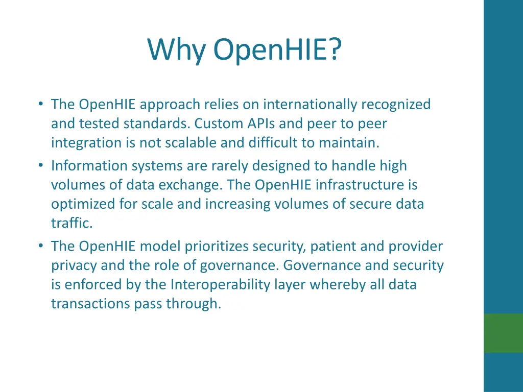 why openhie