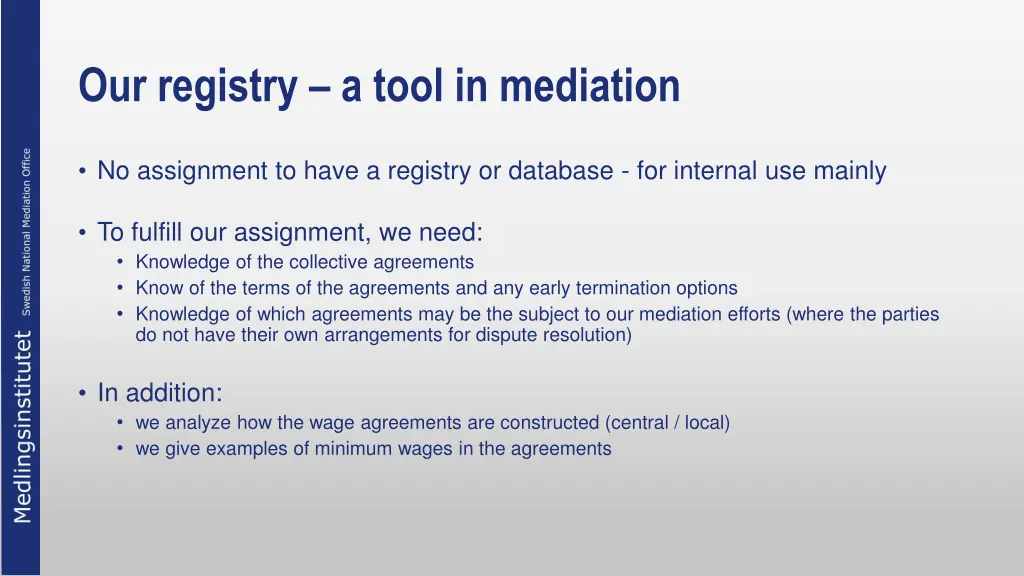 our registry a tool in mediation