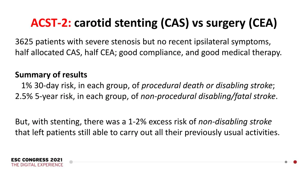 acst 2 carotid stenting cas vs surgery cea 5