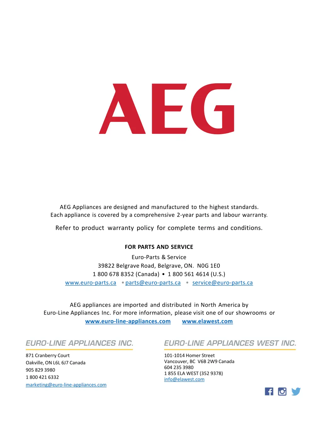 aeg appliances are designed and manufactured