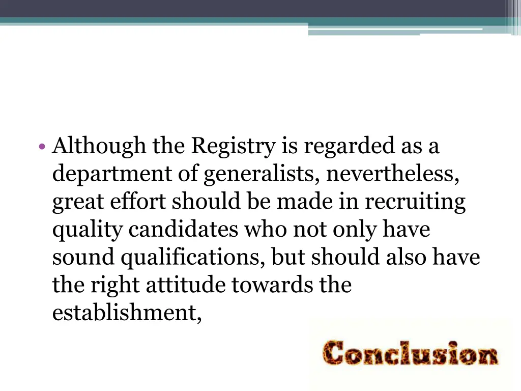 although the registry is regarded as a department