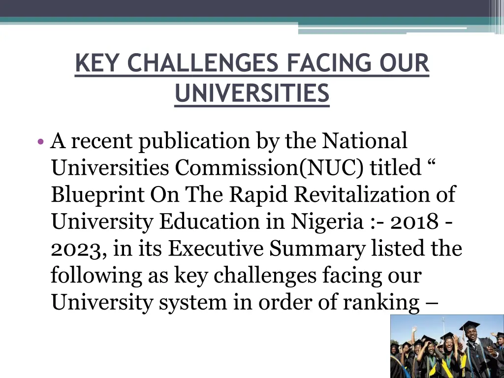 key challenges facing our universities 1