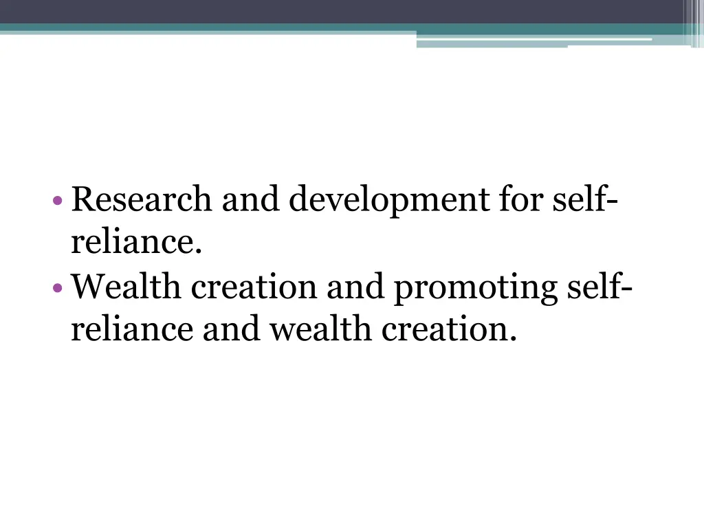 research and development for self reliance wealth