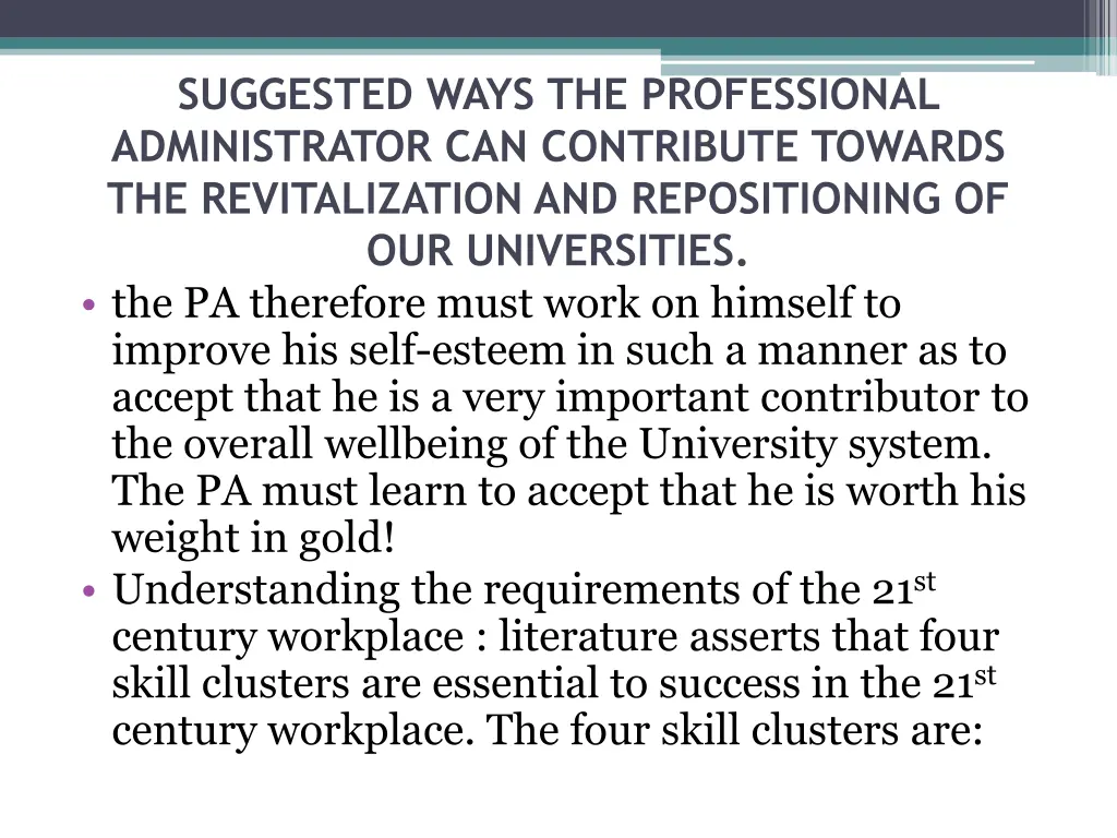 suggested ways the professional administrator 2