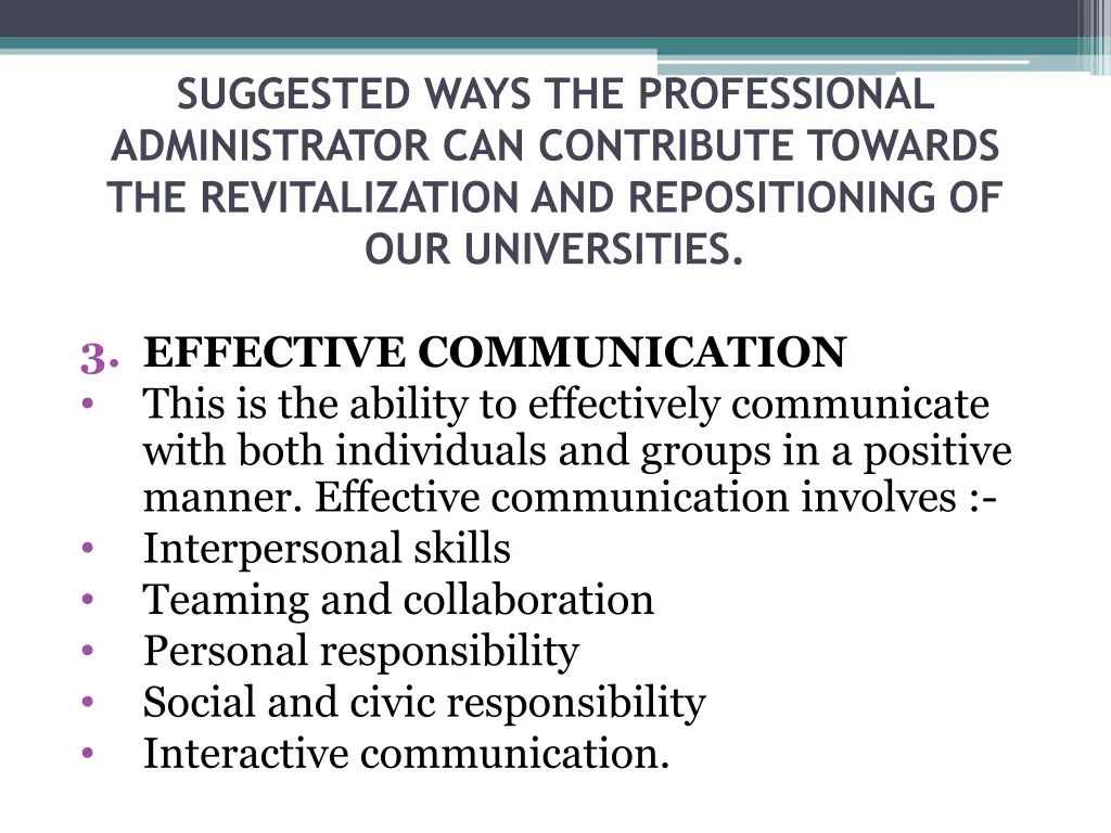 suggested ways the professional administrator 5