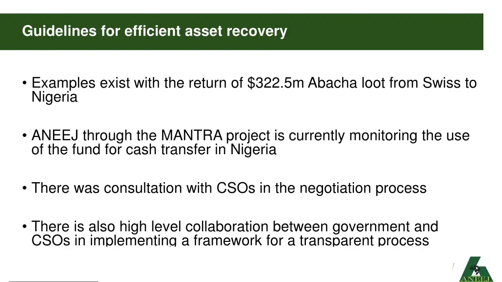 guidelines for efficient asset recovery 1