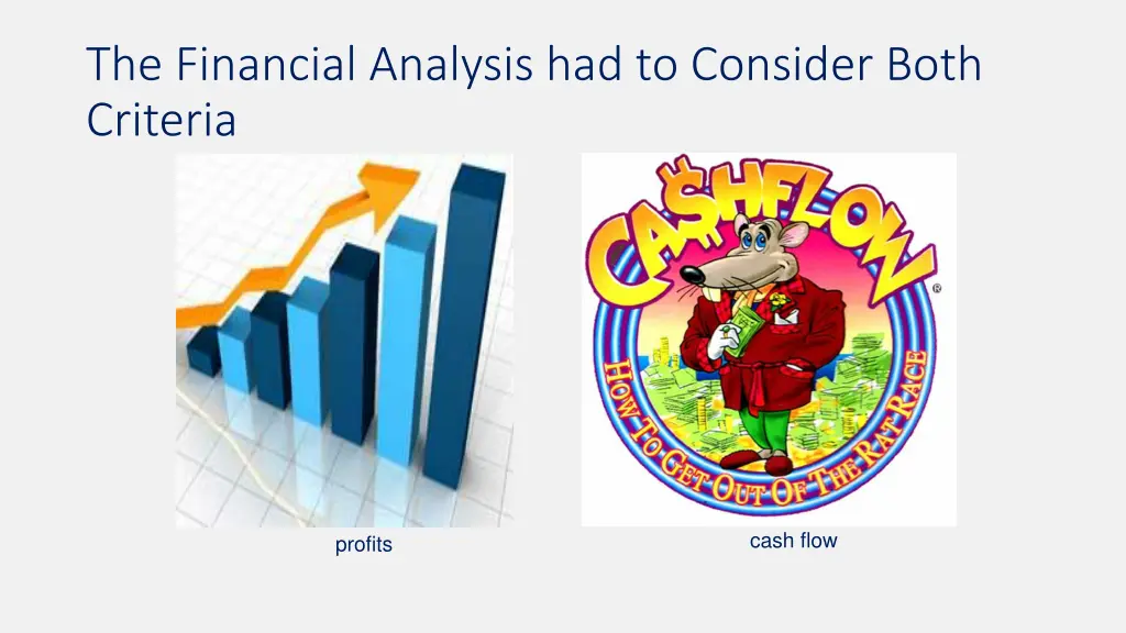 the financial analysis had to consider both