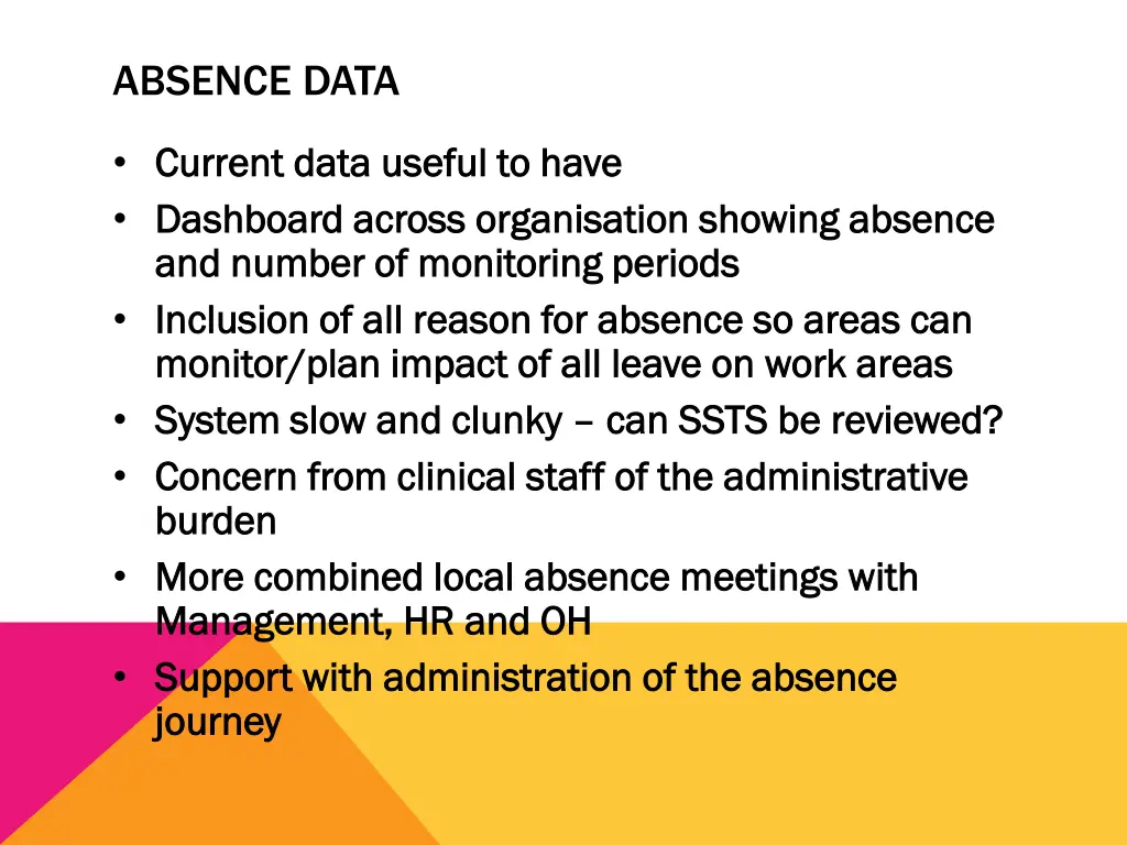 absence data