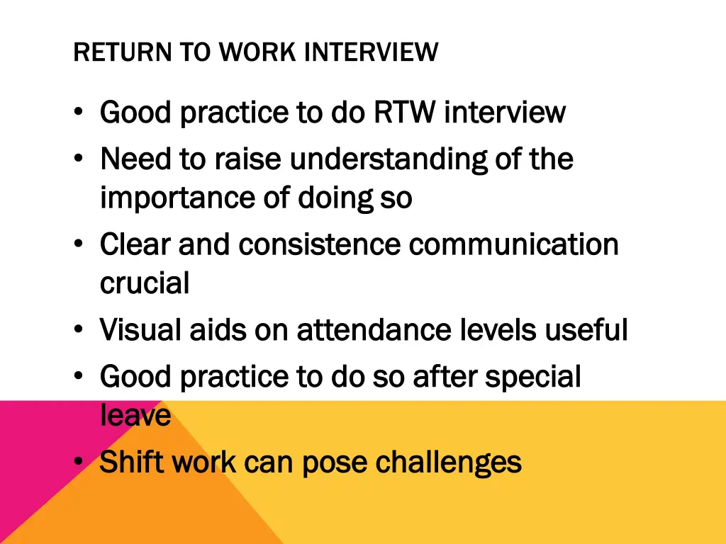 return to work interview