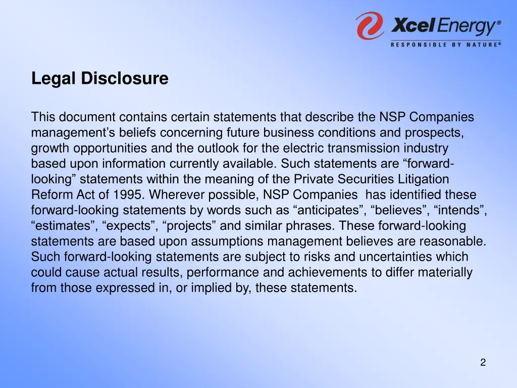 legal disclosure