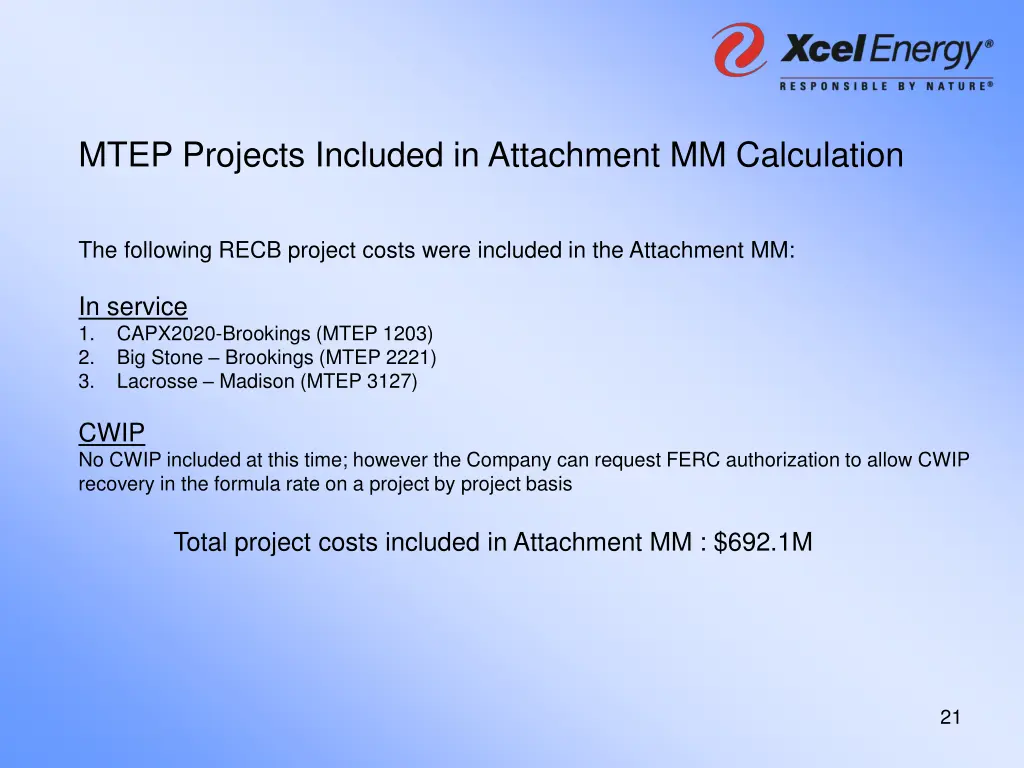 mtep projects included in attachment 1