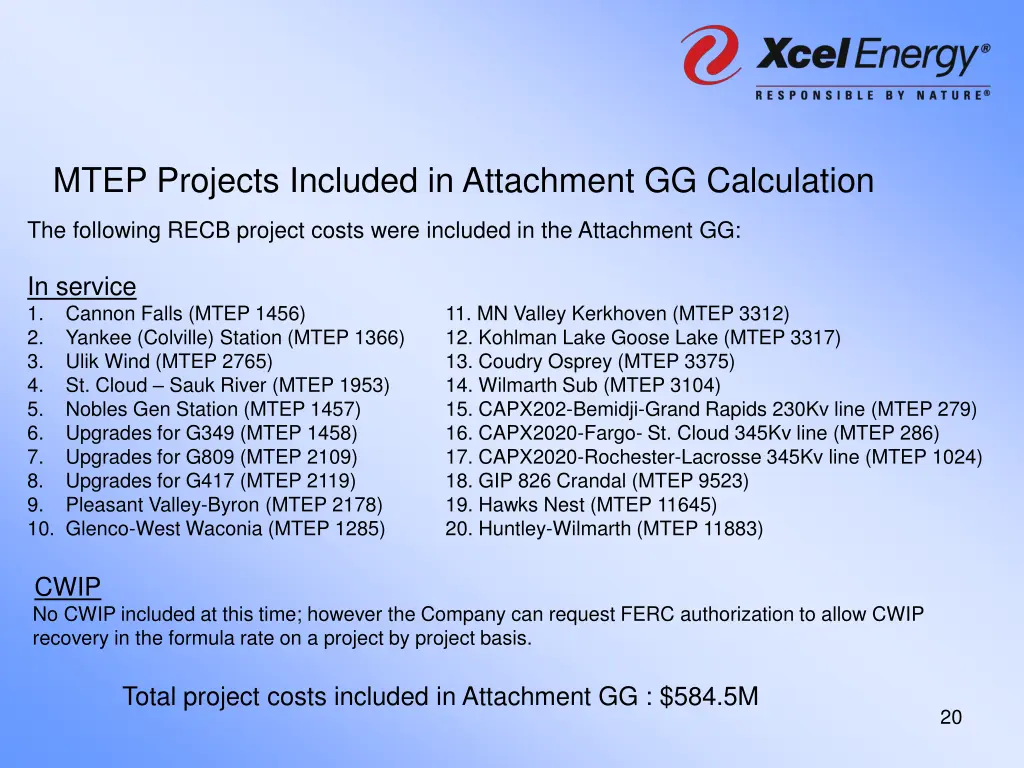 mtep projects included in attachment