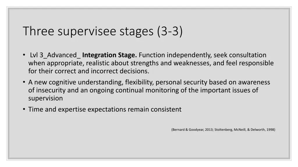 three supervisee stages 3 3