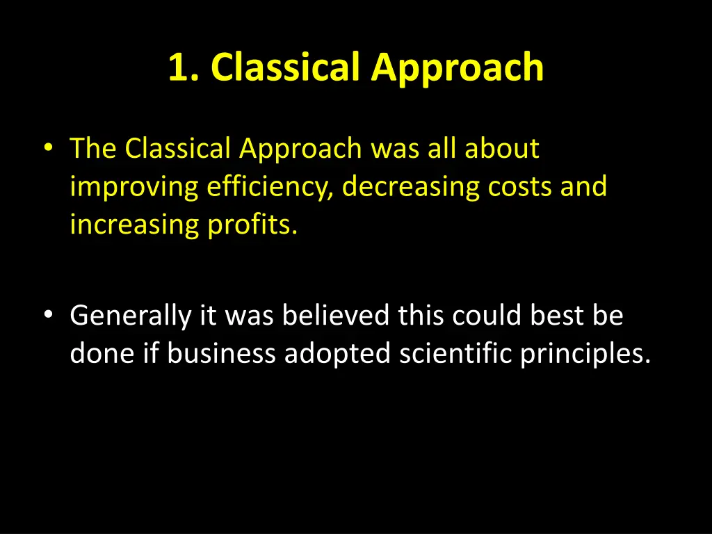 1 classical approach