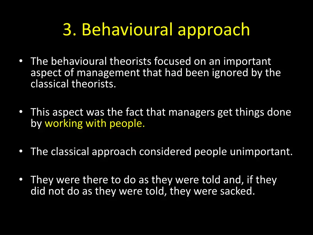 3 behavioural approach