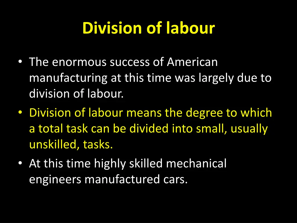 division of labour