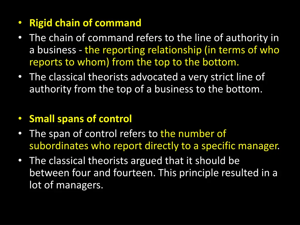 rigid chain of command the chain of command