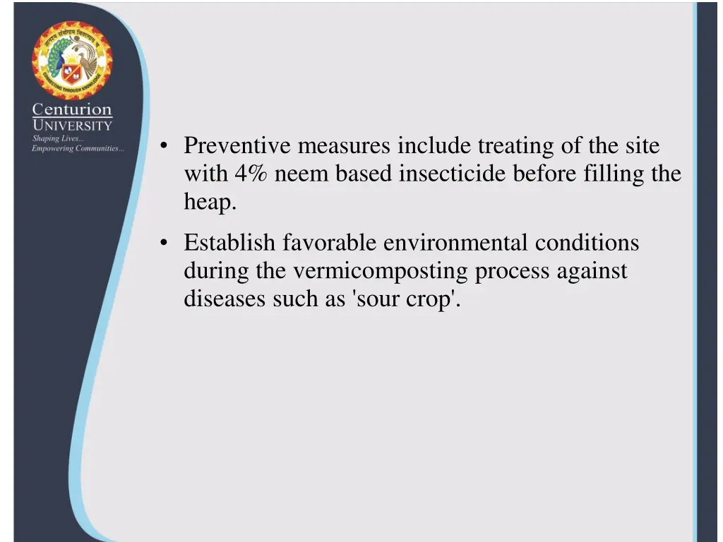 preventive measures include treating of the site