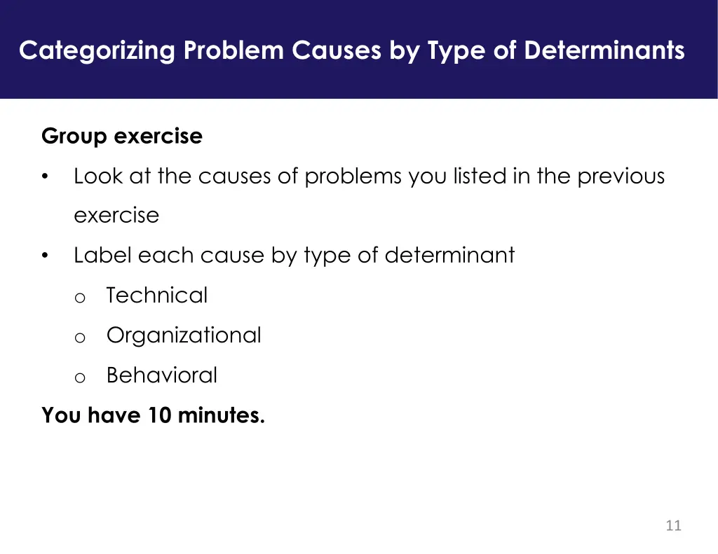 categorizing problem causes by type