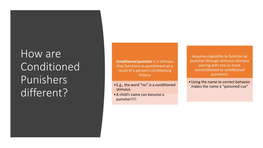 how are conditioned punishers different