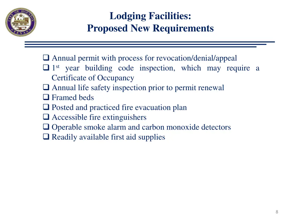 lodging facilities proposed new requirements