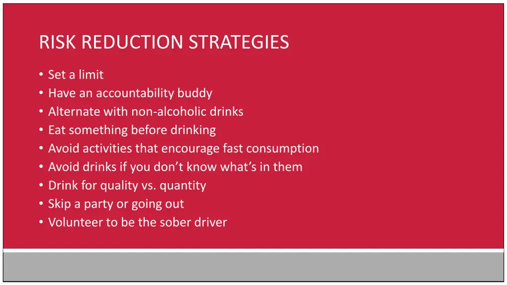 risk reduction strategies