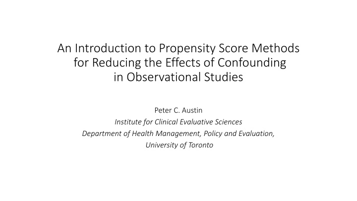 an introduction to propensity score methods