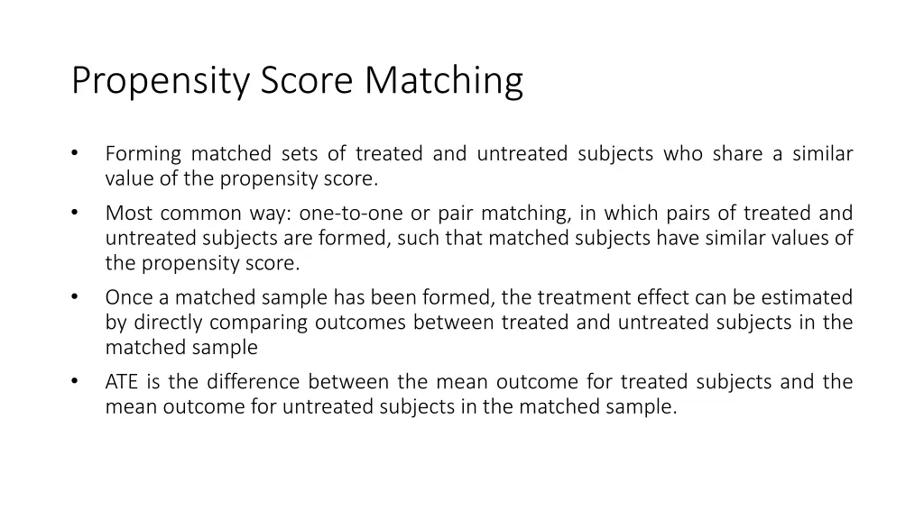 propensity score matching