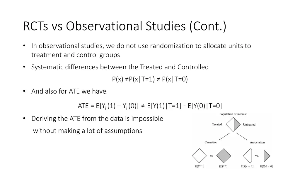 rcts vs observational studies cont