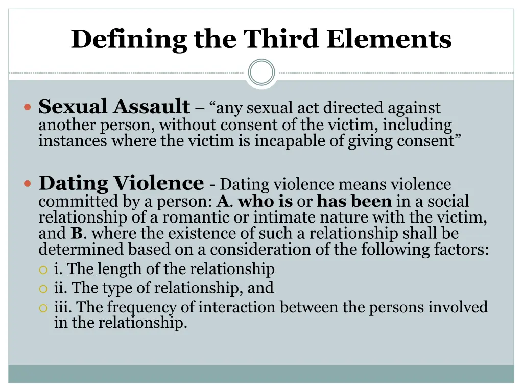 defining the third elements