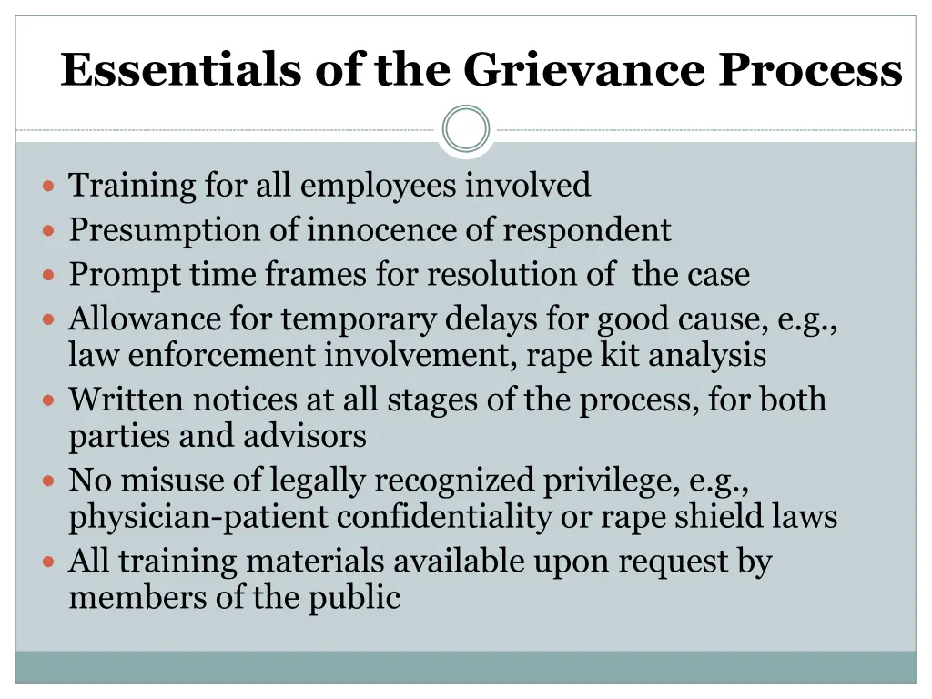 essentials of the grievance process