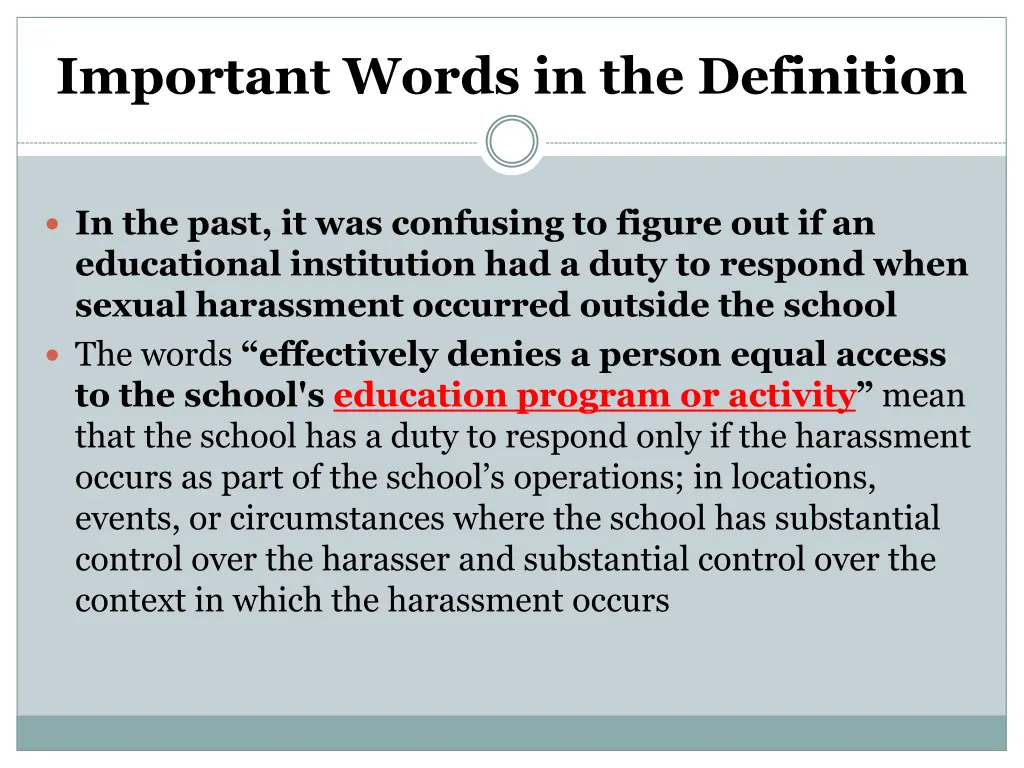 important words in the definition 1