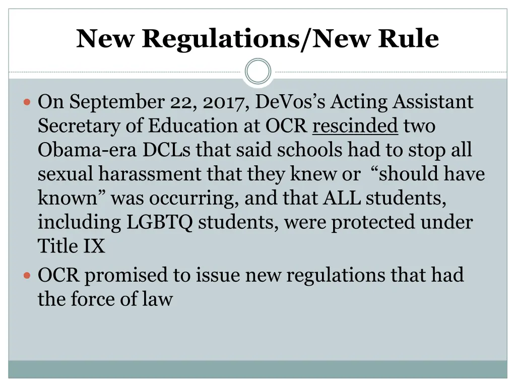 new regulations new rule