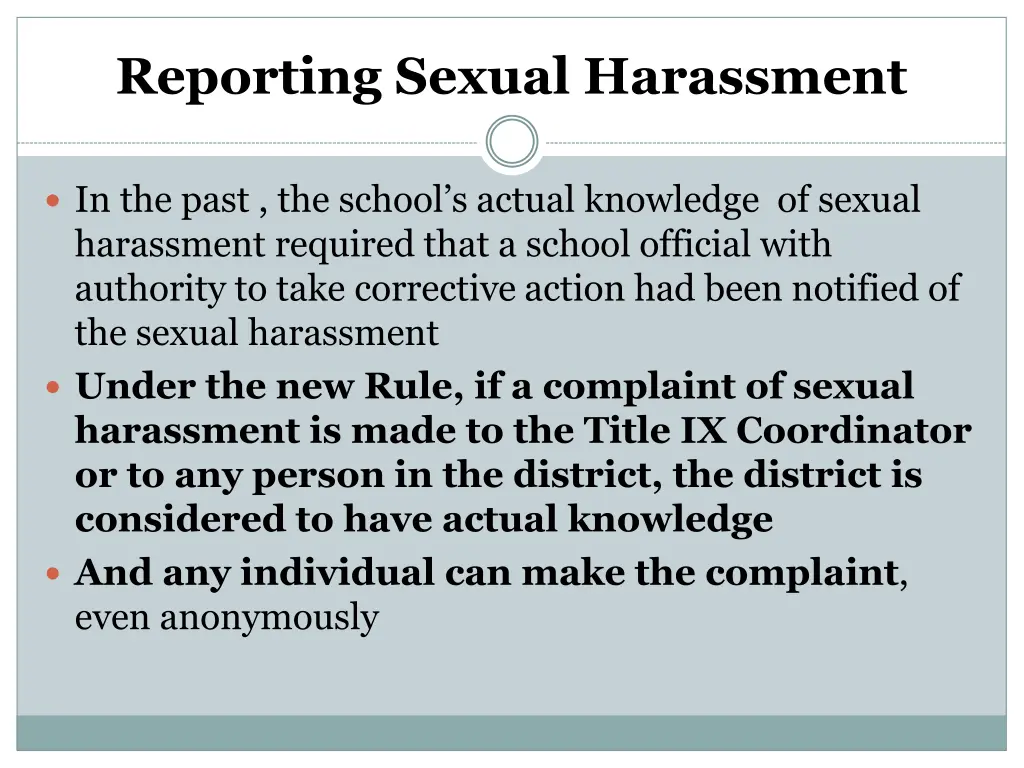 reporting sexual harassment