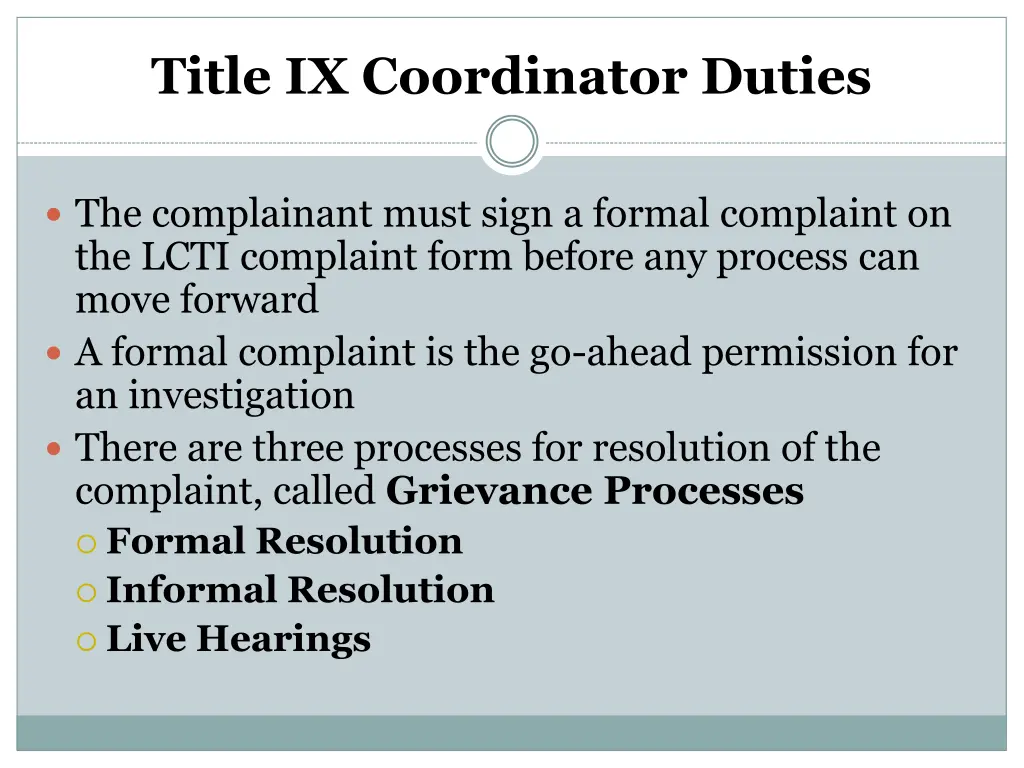 title ix coordinator duties 1