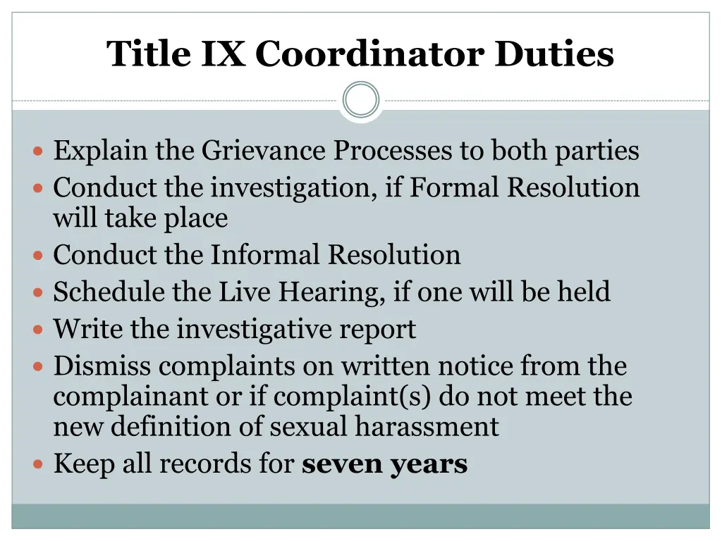 title ix coordinator duties 2