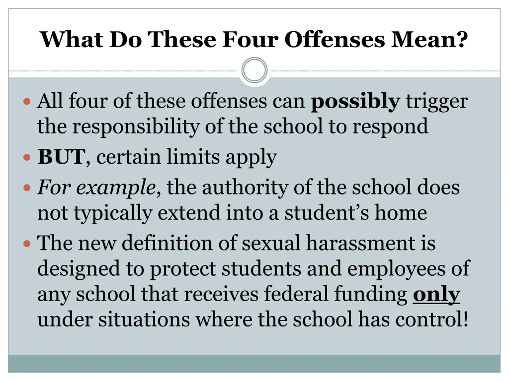 what do these four offenses mean