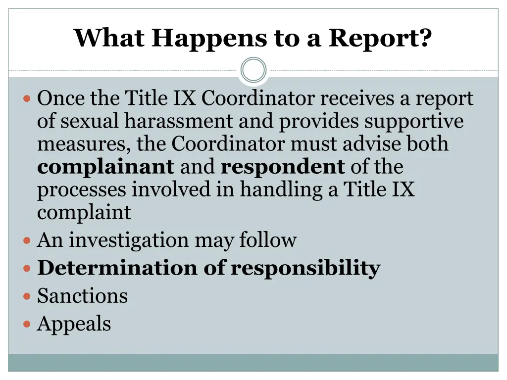 what happens to a report