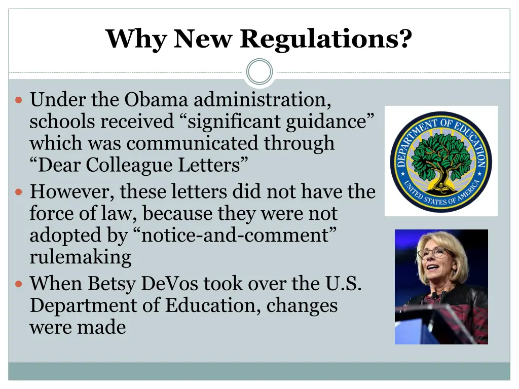 why new regulations