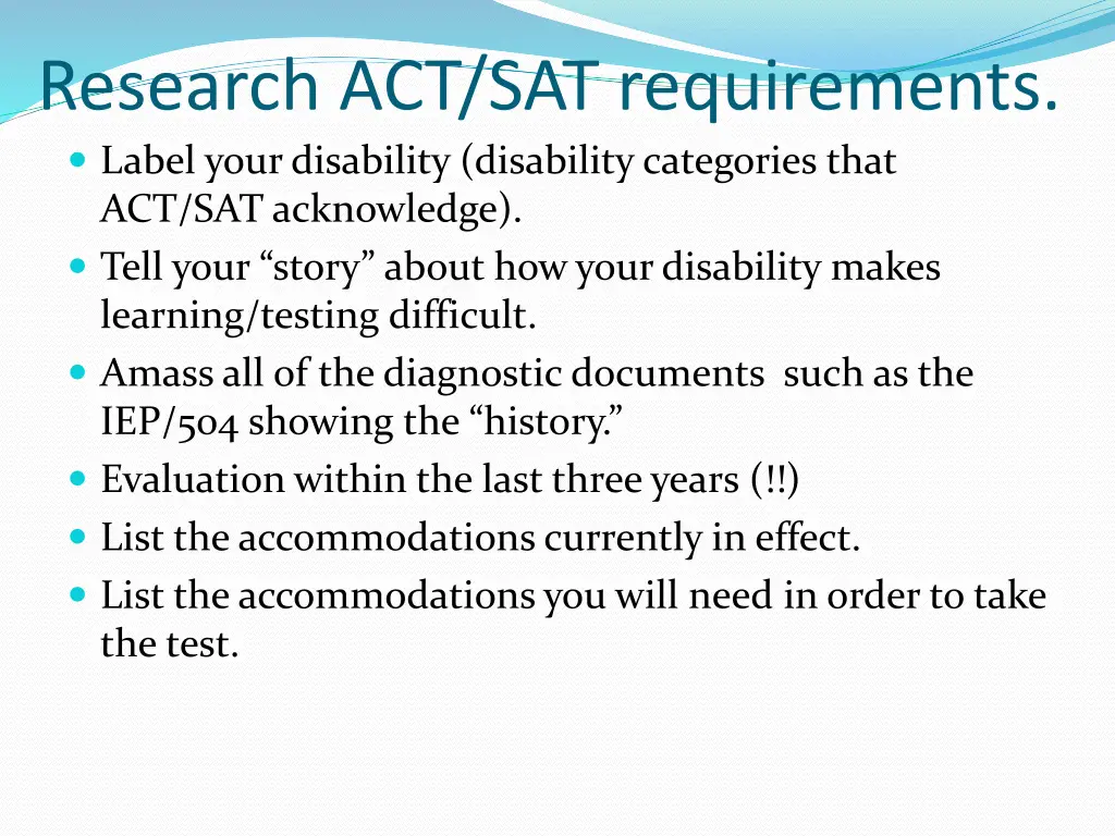 research act sat requirements label your