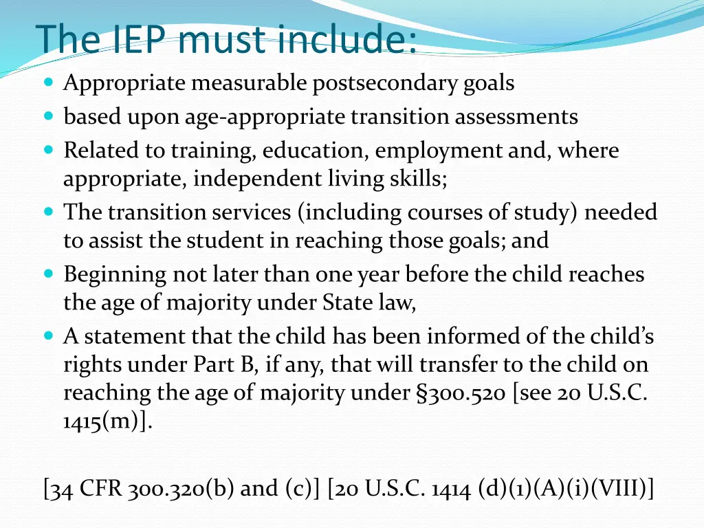 the iep must include appropriate measurable