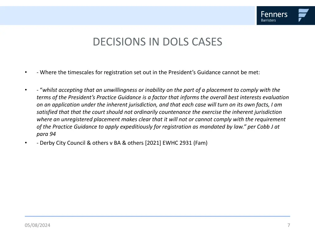 decisions in dols cases