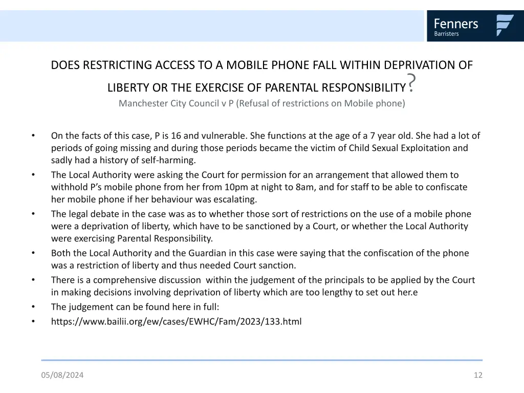 does restricting access to a mobile phone fall