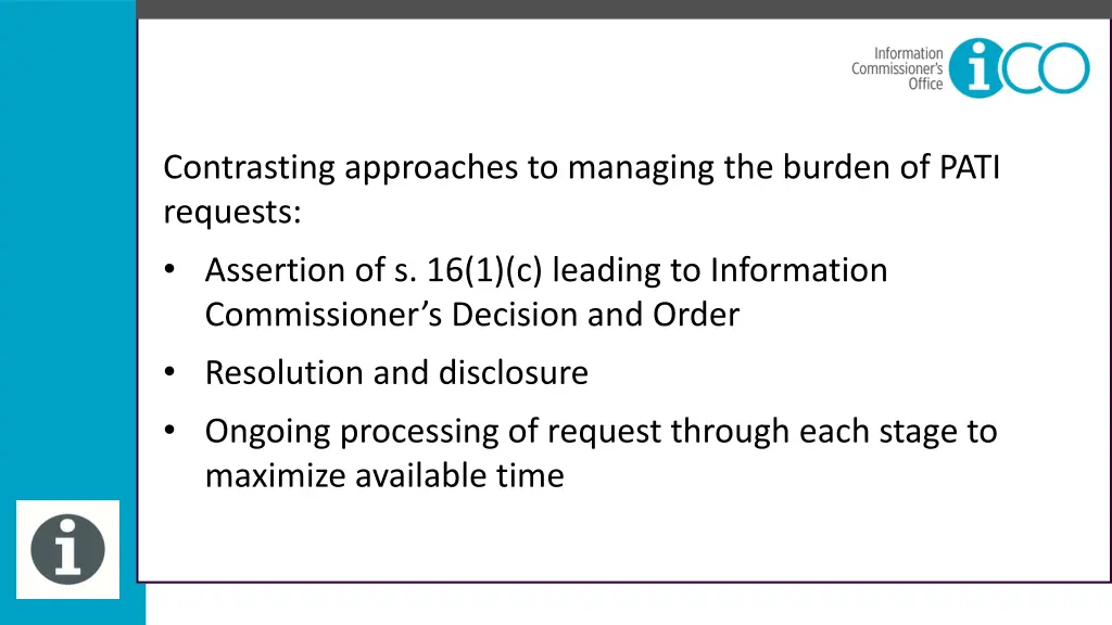 contrasting approaches to managing the burden