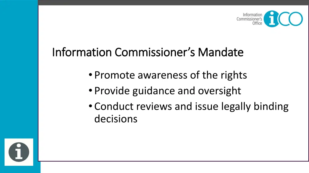 information commissioner s mandate information