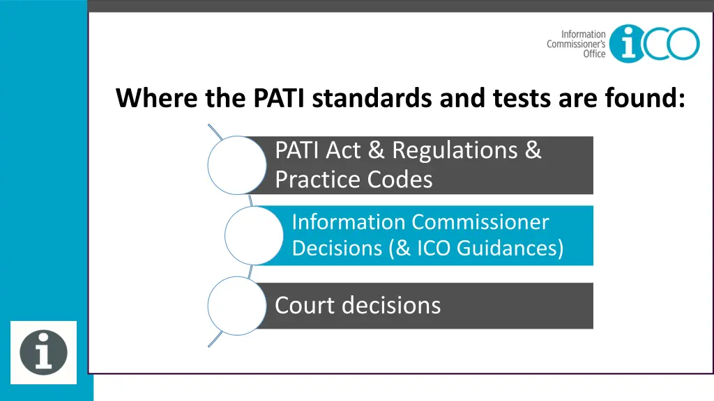 where the pati standards and tests are found